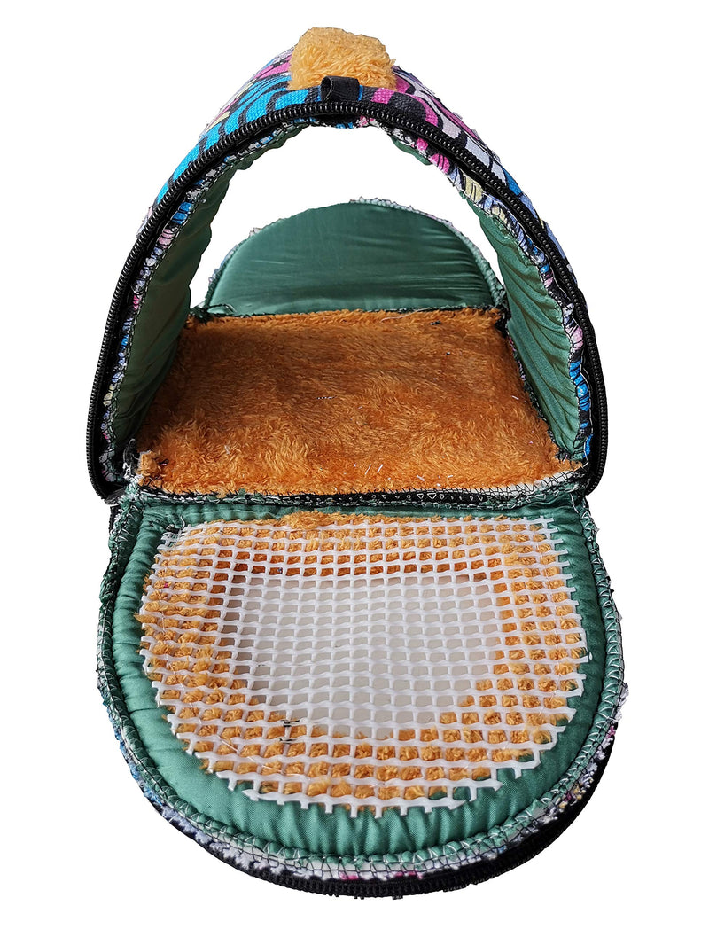 [Australia] - WOWOWMEOW Portable Small Animal Warm Carrier with Detachable Strap Outgoing Bag for Hamster Guinea Pig Sugar Glider Blue 