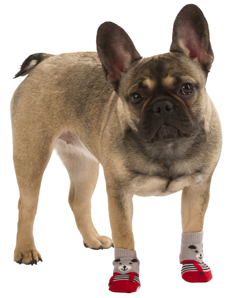 Kerbl Bruno Dog Socks, Large, Grey/Red - PawsPlanet Australia