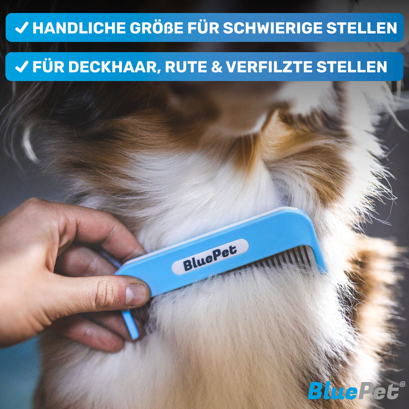 BluePet "Magic Comb" patented with rotating & yielding teeth - For long-haired dogs and cats - Removes knots and untangles the fur - Also for humans Blue - PawsPlanet Australia