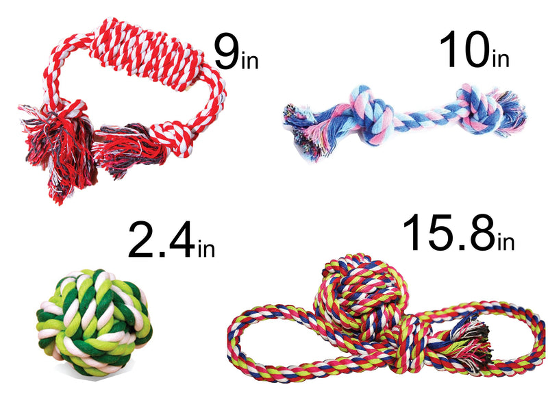 [Australia] - MIWIND– Puppy Dog Pet Cotton Rope Chew Teeth Cleanning Toys For Small to Medium Dogs best puppy toys(Set of 4) 4 toys 