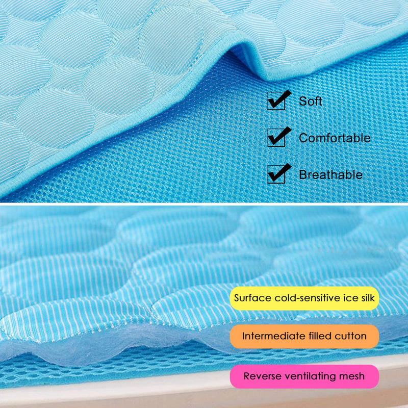 Cooling Mat for Dogs Cats, Dog Cooling Mat Pet Self Cooling, Dog Cooling Pad Dog Cooling Supplies Cooling Mat, Pet Indoor/Outdoor Summer Pet Cooling Mat Dog Cat Bed Mats 28"x22" Blue 28x22IN - PawsPlanet Australia