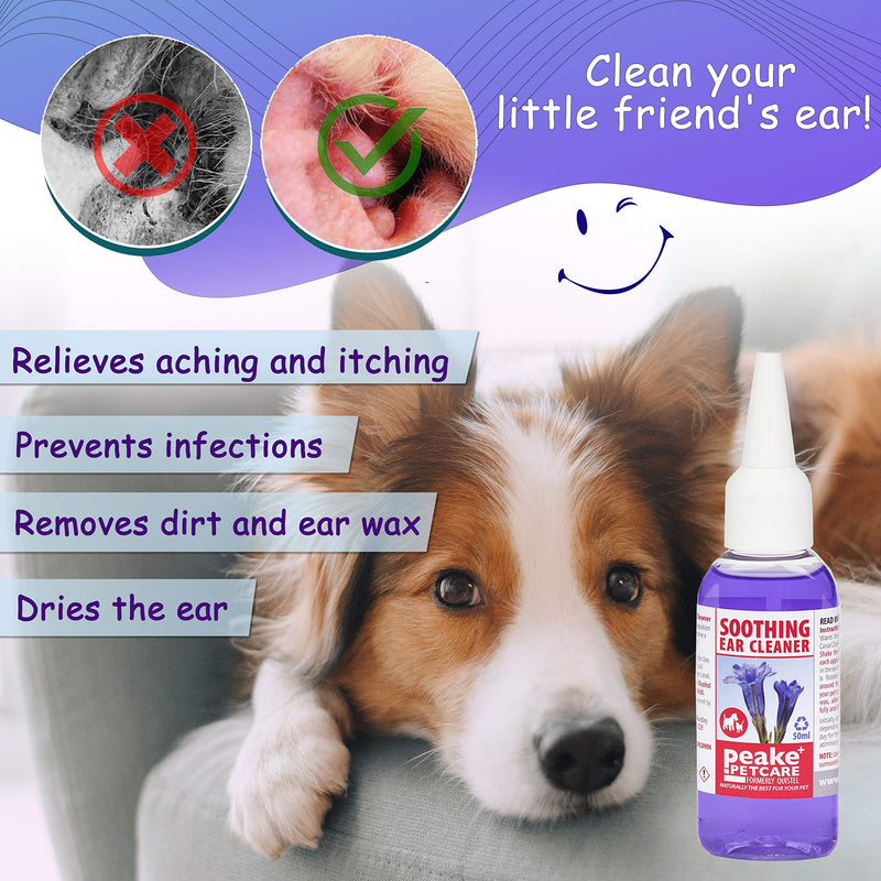 Quistel Dog Ear Cleaner Solution - Soothing Canaural Ear Drops - Dog Ear Drops for Infection Wax Dirt Yeast and Mites - 50ml - PawsPlanet Australia