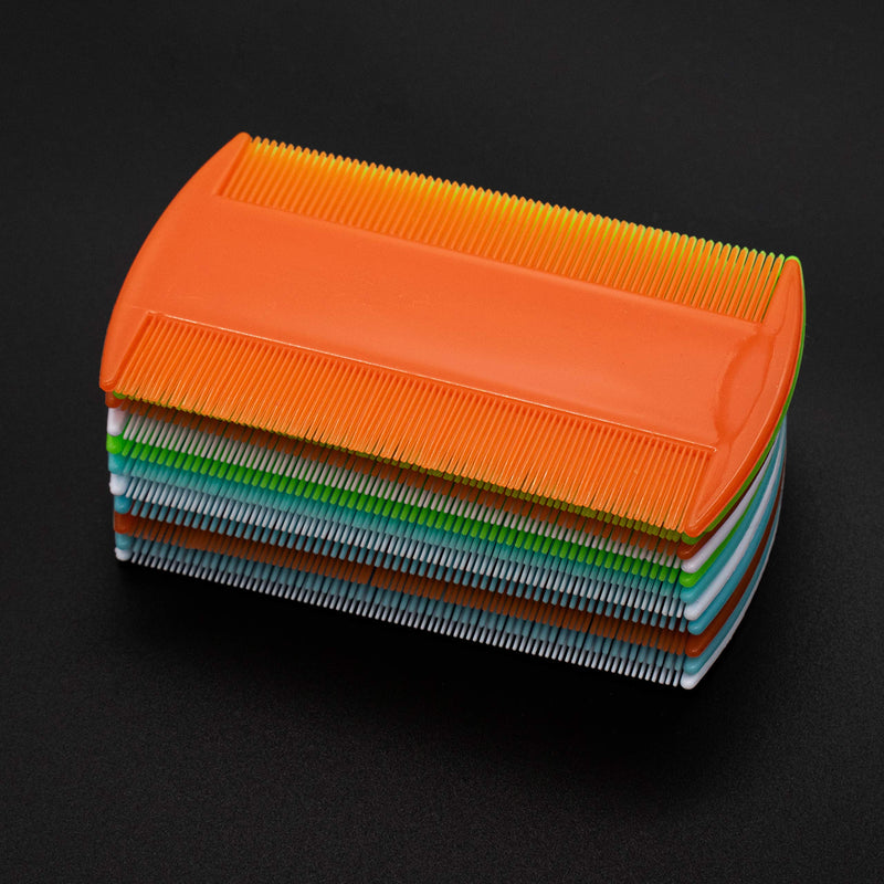AUEAR, 12 Pack Plastic Pet Comb Flea Lice Combs Dog Cat Double Sided Fine Tooth Flea Hair Combs Pet Hair Grooming Combs 4 Colors 12 Pcs White+Light Blue+Green+Orange - PawsPlanet Australia