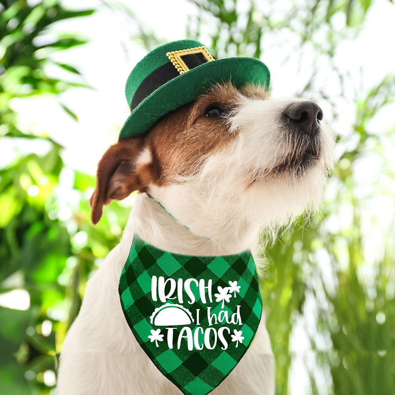 St. Patrick's Day Dog Bandana, Holiday Buffalo Plaid Bandana Scarfs for Small Medium Large Dogs Cats Pet Puppies (Wee bit Irish) Wee bit Irish - PawsPlanet Australia