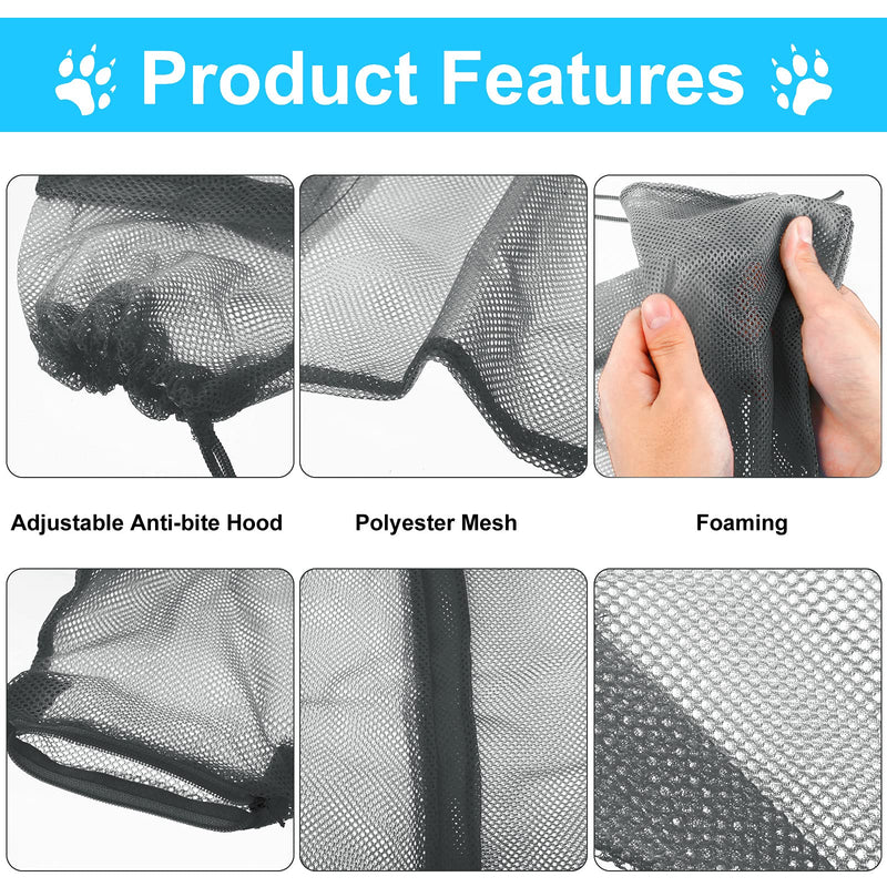 5 Pieces Cat Bathing Bag Set Cat Grooming Bag Adjustable Pet Shower Net Bag Cat Muzzles Anti-Bite Anti-Scratch Nail Clipper Tick Remover Tool Massage Brush for Bathing Cleaning Trimming Grey-White - PawsPlanet Australia