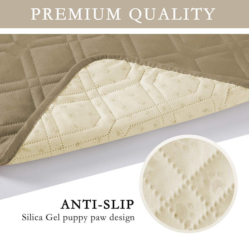 SUNNYTEX Waterproof Dog Bed Cover Dog Mat Pet Pad Pet Blanket for Couch Sofa Bed Mat Anti-Slip Furniture Protrctor 20*30" Beige - PawsPlanet Australia