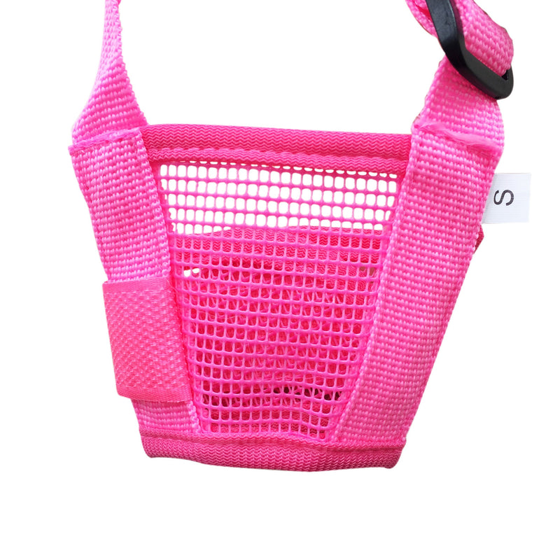 [Australia] - FUNPET Dog Muzzle Adjustable for Biting Chewing Licking and Barking Puppy Pet with Soft Mesh Medium Pink 