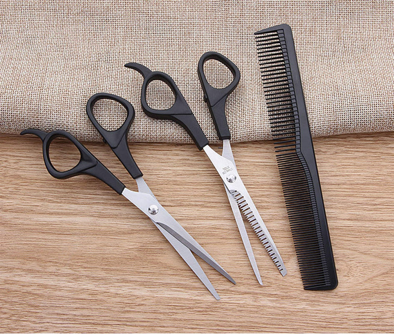 YUEMING 3Pcs Dog Grooming Scissors Set, 6.6inch Stainless Steel Pet Trimmer with Cutting Scissors Thinning Shear Curved Scissors Grooming Comb Hair Care for Cat Dog - PawsPlanet Australia