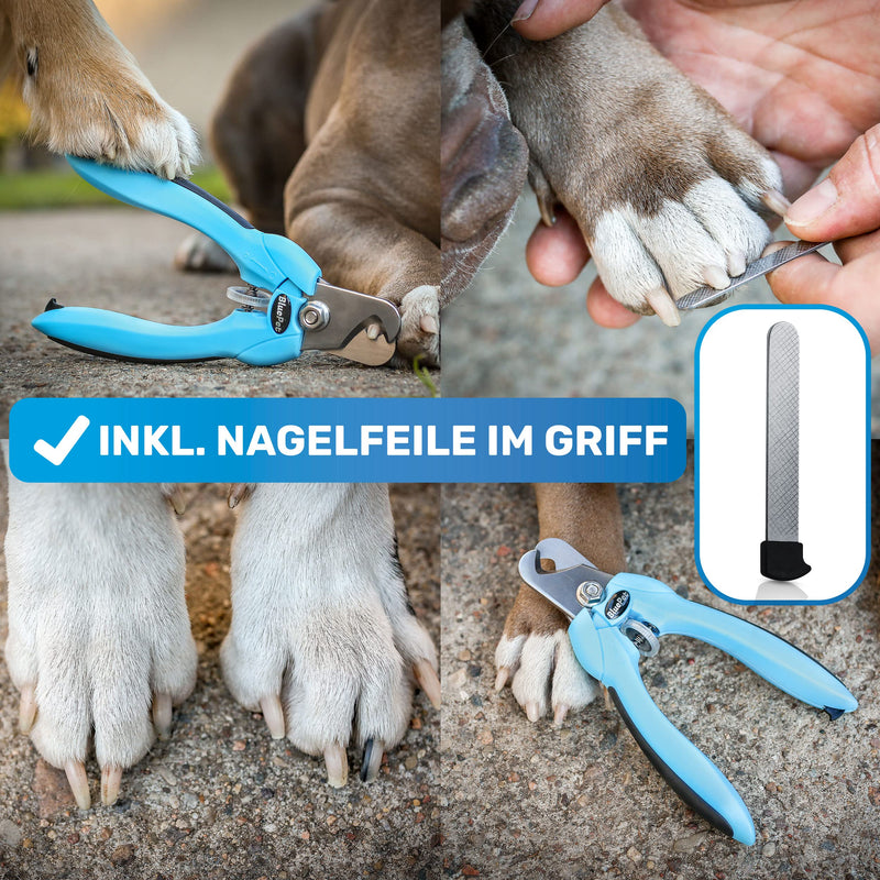 BluePet ClawsBeautifully Adjustable Professional Claw Scissors for Large Dogs and Cats - Extra Strong and Sharp Claw Cutter for Hard Claws - Includes Nail File Size Ml Medium to Large Claws - PawsPlanet Australia