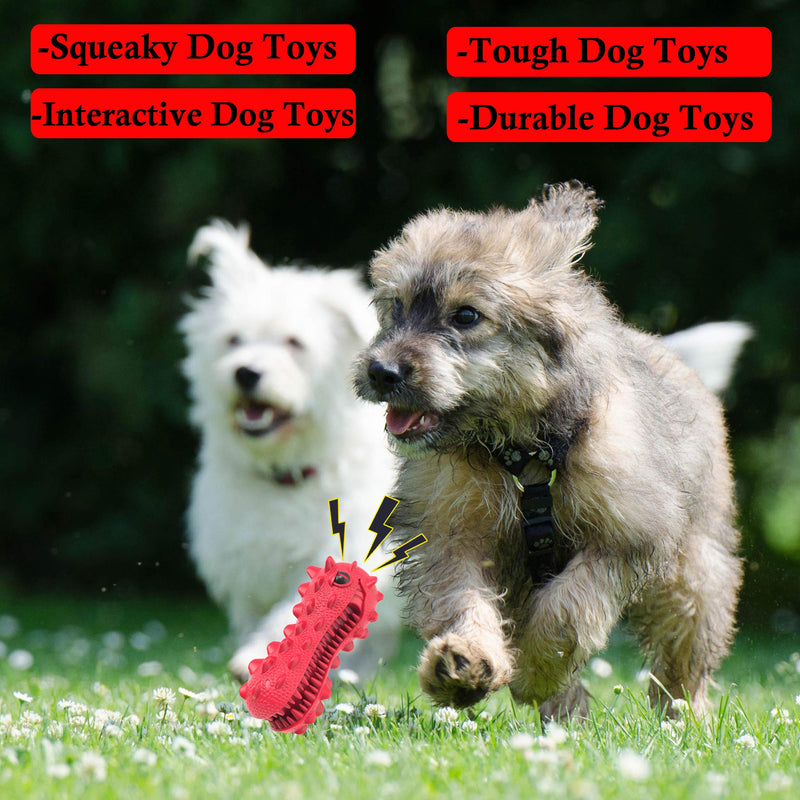 SHANFEEK Dog Chew Toys Indestructible Tough Dog Toys for Aggressive Chewers Dog Toothbrush Interactive Dog Toys for Boredom-Dinosaur Red-Dinosaur - PawsPlanet Australia