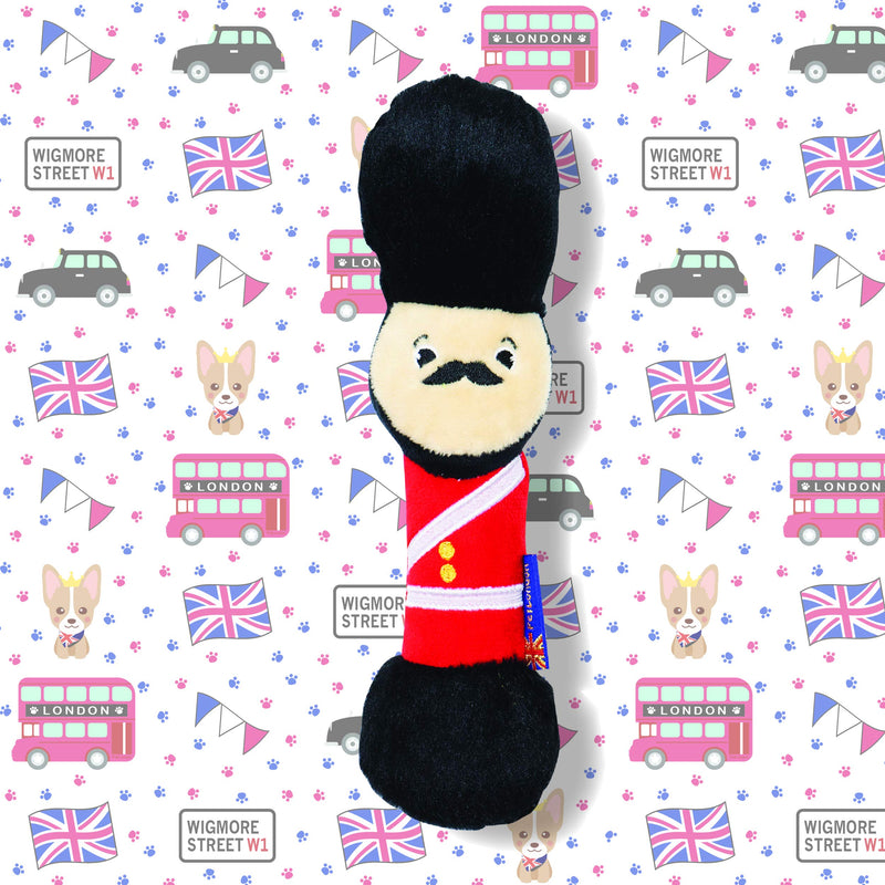 PetLondon British London Royal Guard Plush Dog Toy, Squeaky and 6" Plush London Beefeater Queen Guard Puppy Toy, Cute Fun Royal London Union Jack Dog Interactive Toy - PawsPlanet Australia