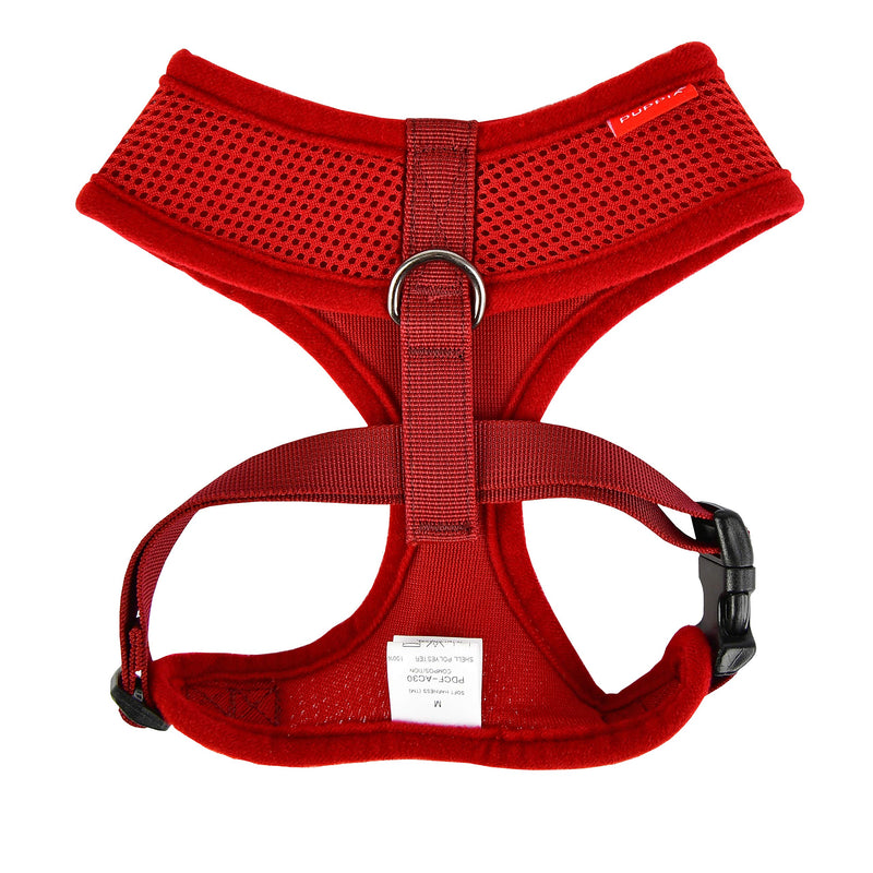 Puppia Dog Harness small dog and medium dog harness - Super soft and comfortable in many colours - Also usable as Puppy Harness - Anti Pull Dog Lead, Wine Red, S - PawsPlanet Australia