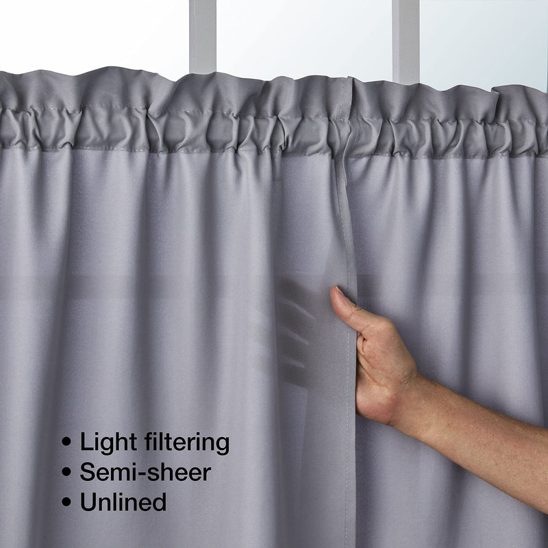 SKL Home by Saturday Knight Ltd. Holden Valance, 58 Inches x 13 Inches, Dove Gray Valance, 58" x 13" - PawsPlanet Australia