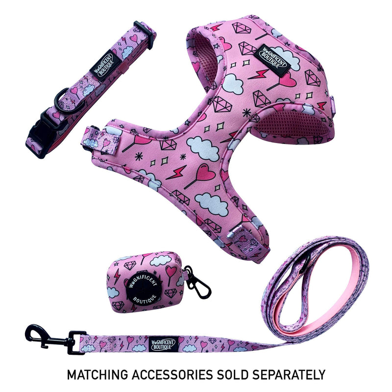 Wagnificent Boutique Soft Comfortable Neoprene Padded Adjustable Dog Collar for Pups and Cats in Sizes Extra Small, Small and Medium (Candy Clouds, Medium) Candy Clouds - PawsPlanet Australia