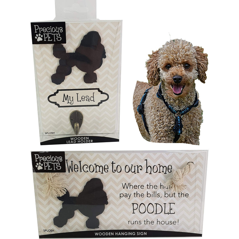 PRECIOUS PETS DOG PLAQUE AND DOG LEAD HOOK PACK, POODLE, FUNNY SIGNS, DOG MUM GIFTS, DOG ACCESSORIES, HOUSE STUFF - PawsPlanet Australia