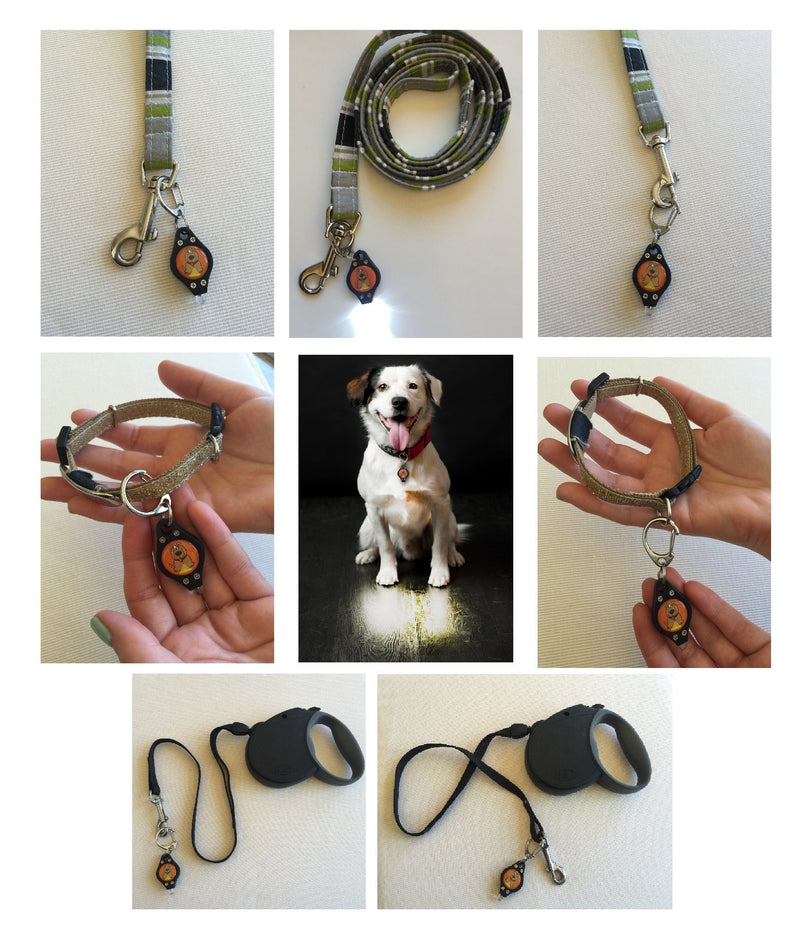 [Australia] - Dog Light, Dog Collar Light, Bubba's Leash Light - (NEW VERSION) 2 Per Pack - For Dog Walks & Backyard Monitoring. Attaches to Leash, Dog Collar, Harness. Great For Small & Large Dogs. (STEALTH BLACK) 