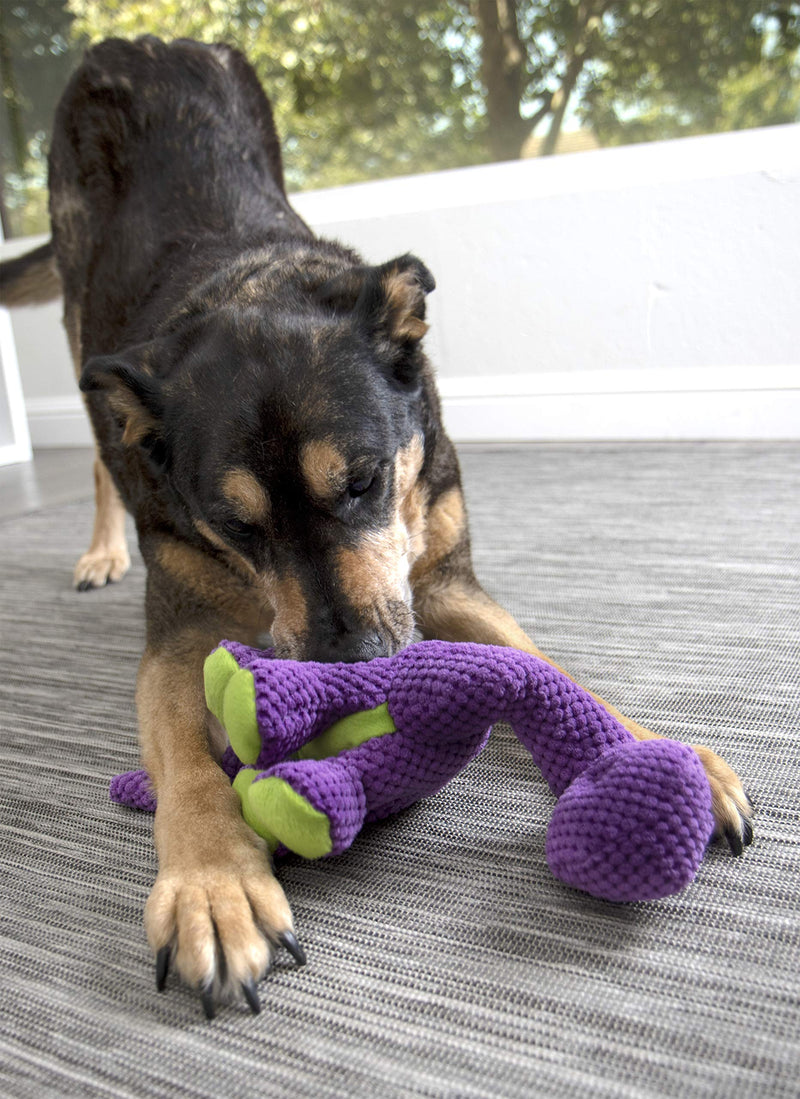 [Australia] - goDog Dinos Bruto Checkers with Chew Guard Technology Plush Dog Toy, Large, Purple, 778007 