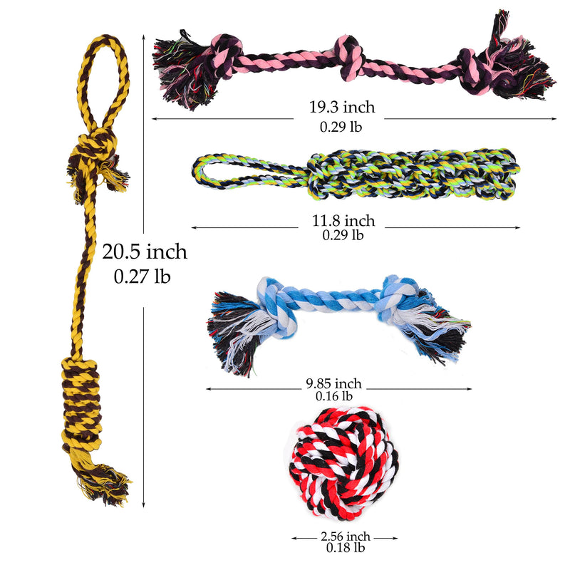 [Australia] - Youngever 8 Durable Dog Chew Toys, Puppy Toys, Dog Rope Toys Value Pack, Puppy Teething Toys for Small and Medium Dogs Basic 