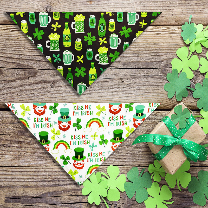 St. Patrick's Dog Bandana, Holiday Cat Irish Shamrock Bandana for Large Medium Small Puppies Pets Kiss me I'm Irish - PawsPlanet Australia