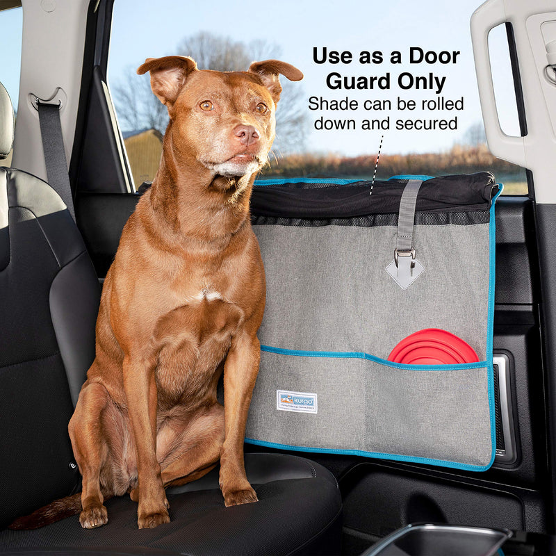 Kurgo Car Door Guard and Shade for Dogs, Dog Scratch Guard for Cars, Car Window Shield for Pets, Locking Plastic Tabs, Quick Installation, Storage Pockets, Heather Grey - PawsPlanet Australia