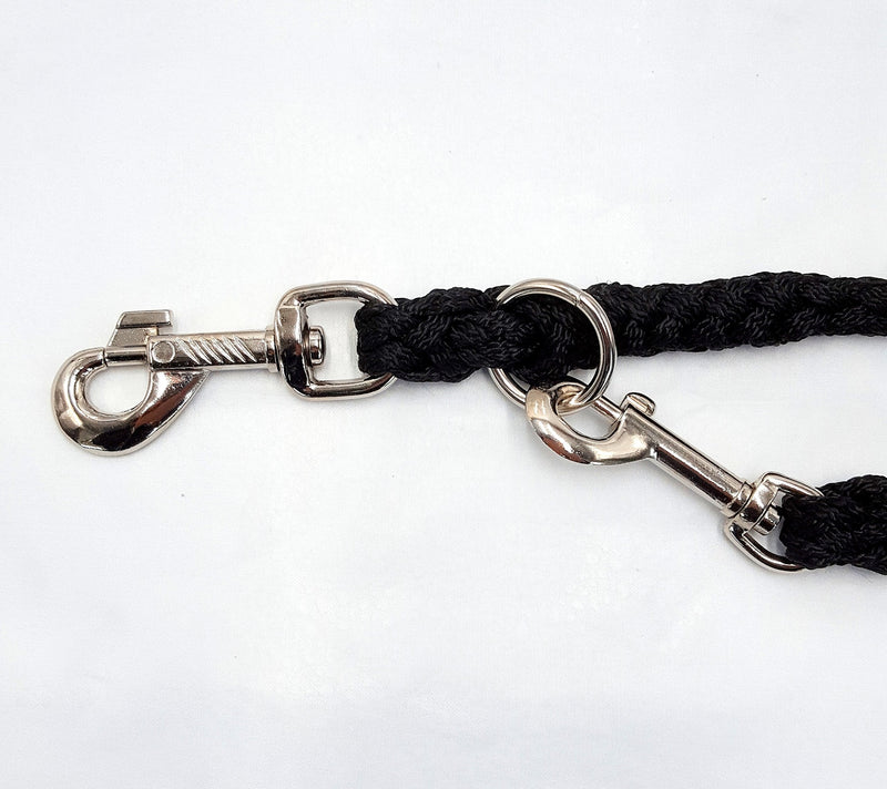 Premium dog leash double leash 2.80m 4-way adjustable black shoulder leash Top quality own production - our leashes do not have to travel around the world 2.80m double leash - PawsPlanet Australia