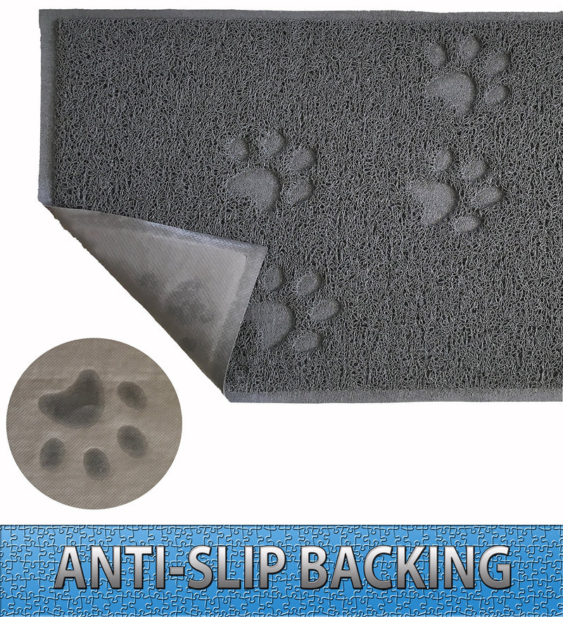 [Australia] - ANDALUS Cat Litter Mat | Small/Large/X-Large Size | Phthalate & BPA Free | Traps Messes | Scatter Control | Easy to Clean Small (15.75" x 11.75") Grey 