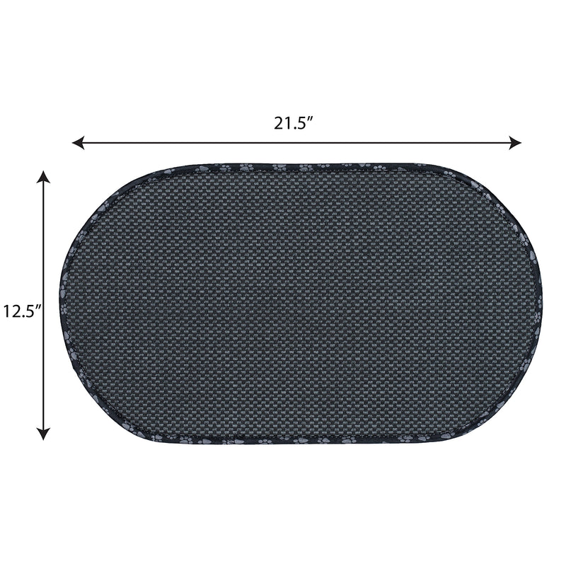 [Australia] - Envision Home 443301 Microfiber Pet Bowl Mat, 12.5 Inch x 21.5 Inch, Black 