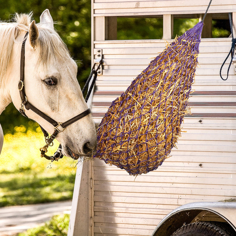 Majestic Ally 2 pcs Slow Feed 42” Hay Net for Horses, Strong Small 2x2” Holes, Nylon Rope Hanging, Adjustable Travel Feeder for Trailer and Stall, Simulates Grazing, Reduce Waste BLACK - PawsPlanet Australia