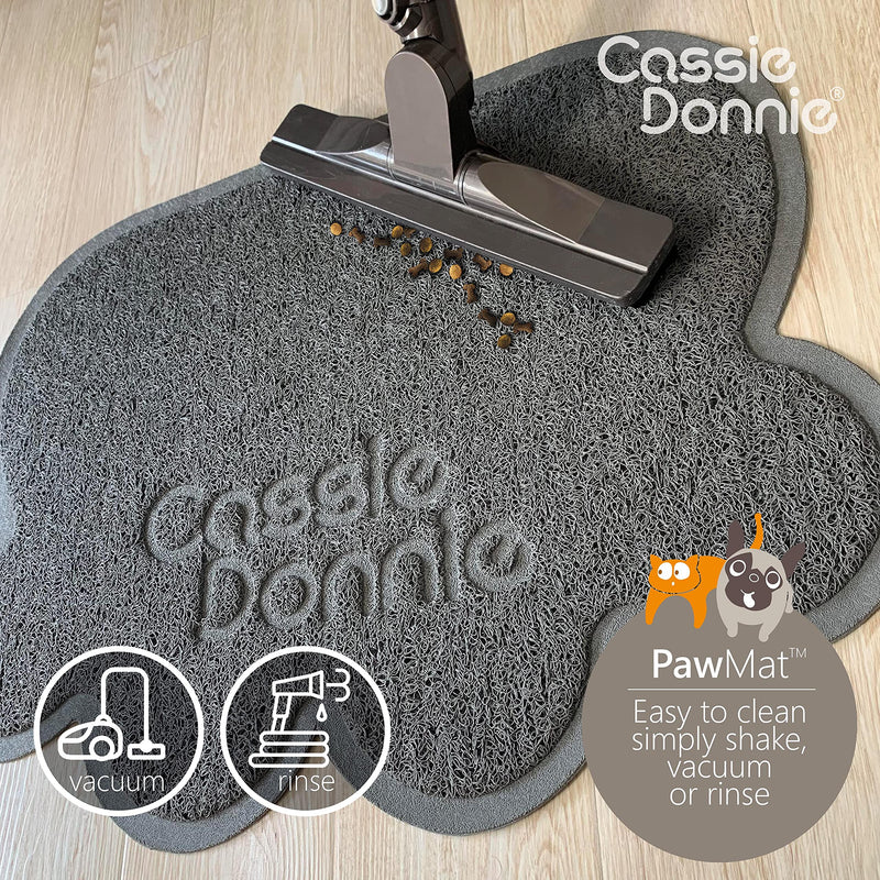 Cassie Donnie Dog and cat Feeding mat.Pet mat for Food and Water Bowls. Flexible Soft Non-Toxic Waterproof Rug. Non-Slip Back on Floor.Easy to Clean.Roll up to Store. - PawsPlanet Australia