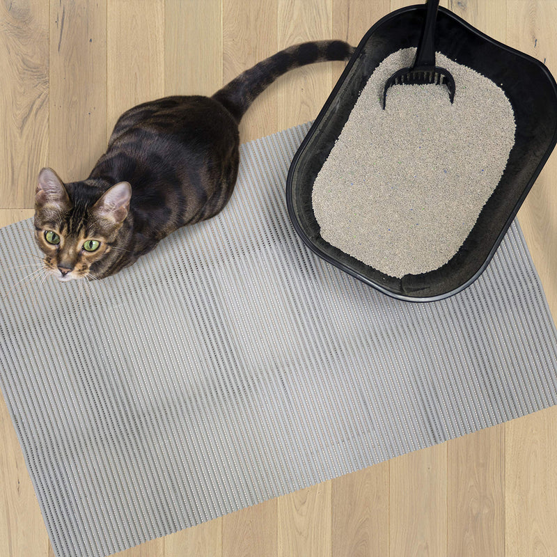 Fresh Kitty Durable XL Jumbo Foam Litter Mat – Phthalate and BPA Free, Water Resistant, Traps Litter from Box, Scatter Control, Easy Clean Mats – Gray, Model Number: 9051 - PawsPlanet Australia