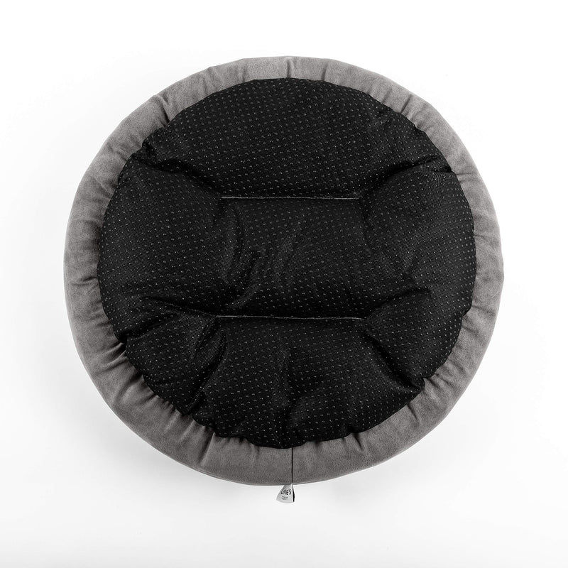 [Australia] - Love's cabin Round Donut Cat and Dog Cushion Bed, 20in Pet Bed For Cats or Small Dogs, Anti-Slip & Water-Resistant Bottom, Super Soft Durable Fabric Pet Supplies, Machine Washable Luxury Cat & Dog Bed L Donut Grey 