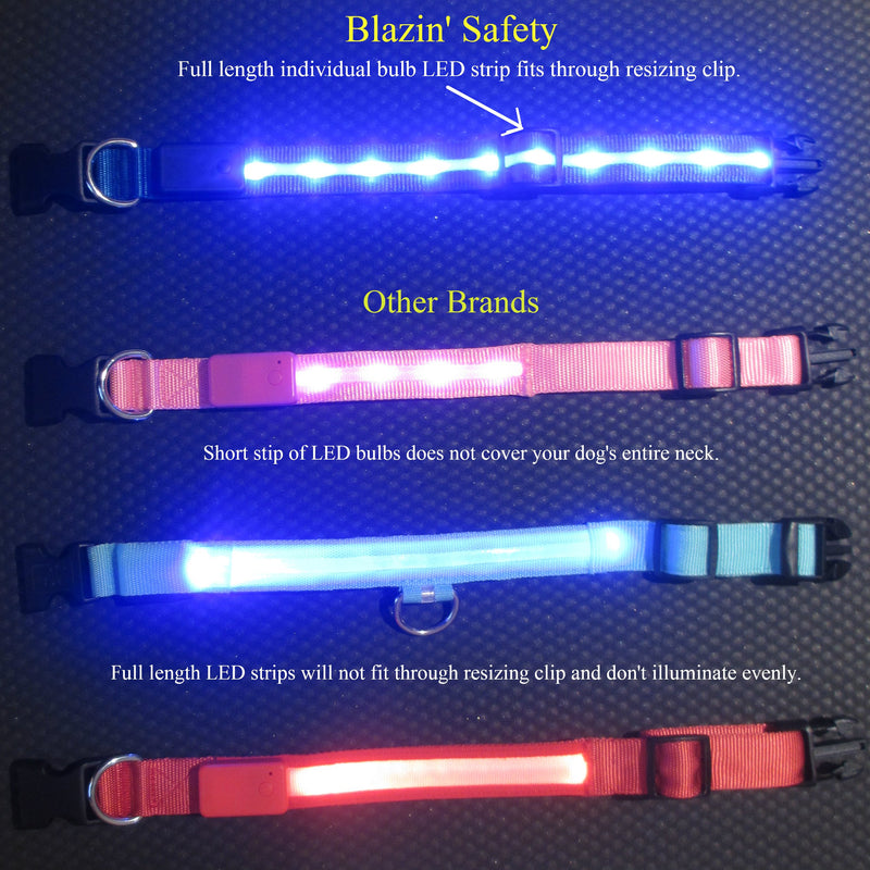 Blazin' Safety LED Dog Leash - USB Rechargeable Flashing Light Lead, 6 Ft, Water Resistant – Avoid Danger (Large, Yellow) Large - PawsPlanet Australia