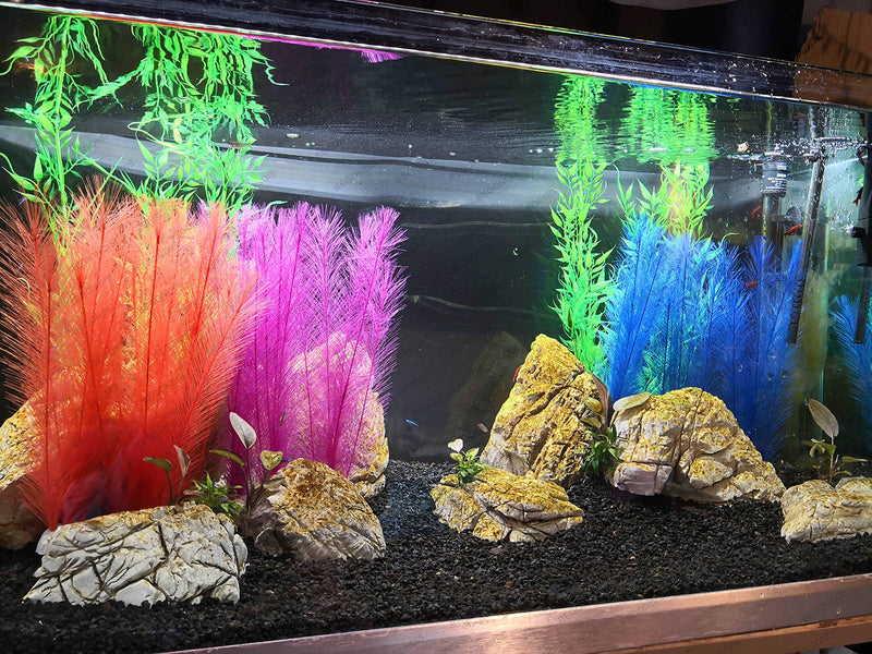 BEGONDIS Aquarium Decorations 3Pcs Fish Tank Artificial Green Water Plants Made of Silk Fabrics Plastic 11" * 3 Pcs, Green - PawsPlanet Australia