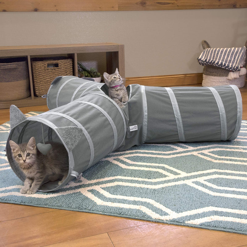 Kitty City Pop-up Cat Cube, Cat Tunnel, Cat Bed, Tunnel, Cat Toys, for Cat and Kitty Gray Tunnel - PawsPlanet Australia