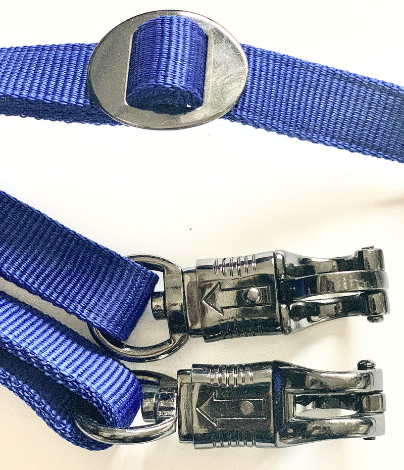 Majestic Ally Pack of 2, Double Thick Trailer Tie for Horse Haulage, Cross tie with Adjustable Buckle, Panic Snap and Bull Snap – 1 Inch by 36 Inch Black - PawsPlanet Australia