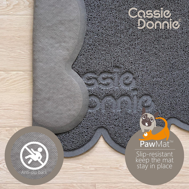 Cassie Donnie Dog and cat Feeding mat.Pet mat for Food and Water Bowls. Flexible Soft Non-Toxic Waterproof Rug. Non-Slip Back on Floor.Easy to Clean.Roll up to Store. - PawsPlanet Australia