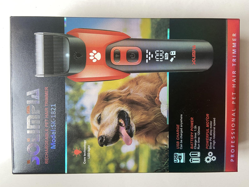 Solimpia Dog Clipper Professional Pet Hair Trimmer for Dogs and Cats Quiet Hair Trimmer Rechargeable Wireless Pet Hair Trimmer - PawsPlanet Australia