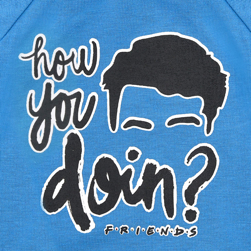 [Australia] - Warner Bros Friends TV Show "How You Doin" Dog T Shirt in Blue | Soft and Comfortable Dog Shirt, Machine Washable Pull-Over Dog Tshirts Available in Multiple Sizes | Light Weight & Semi-Stretch Medium 