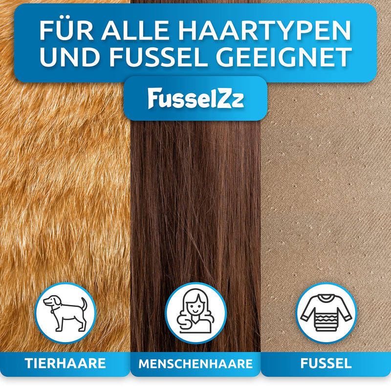 FusselZz® Home Premium Lint Roller Black Animal Hair - Self-cleaning animal hair remover for removing cat hair and dog hair, reusable cat hair remover on sofa, carpet and bed - PawsPlanet Australia