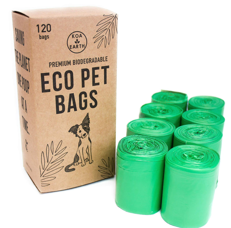 [Australia] - Koa Earth Certified Compostable Poop Bags for Dogs, Premium Extra Thick, Leak Proof, Unscented Dog Poop Bags, Plant-Based and Helps Shelter Dogs 