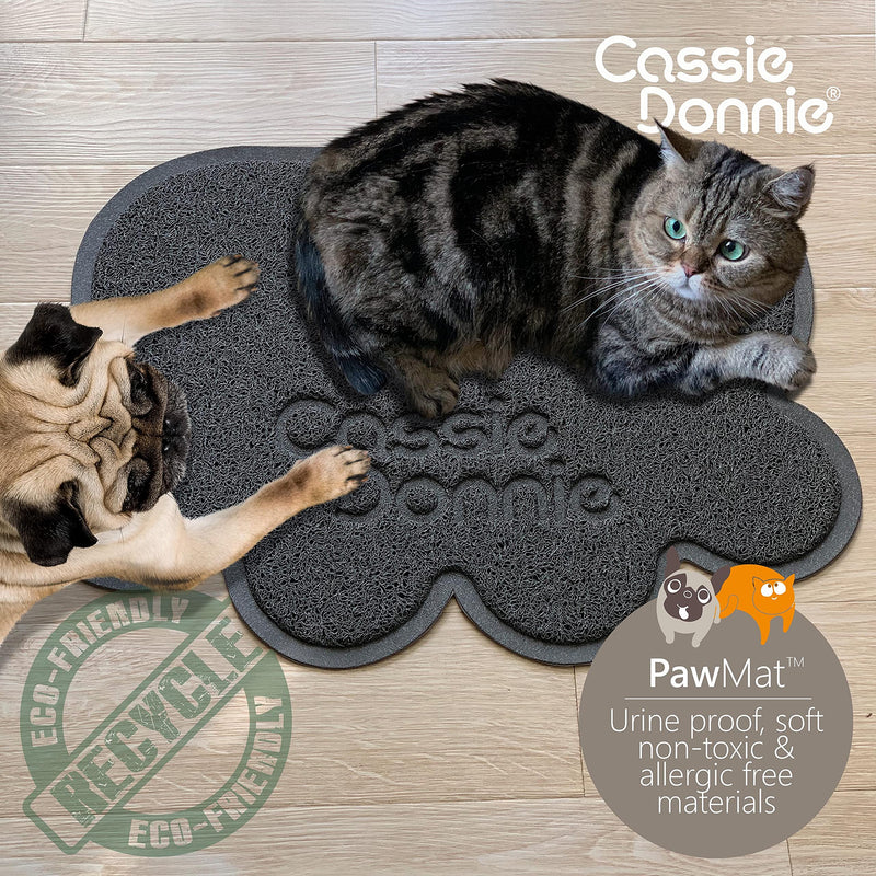 Cassie Donnie Dog and cat Feeding mat.Pet mat for Food and Water Bowls. Flexible Soft Non-Toxic Waterproof Rug. Non-Slip Back on Floor.Easy to Clean.Roll up to Store. - PawsPlanet Australia