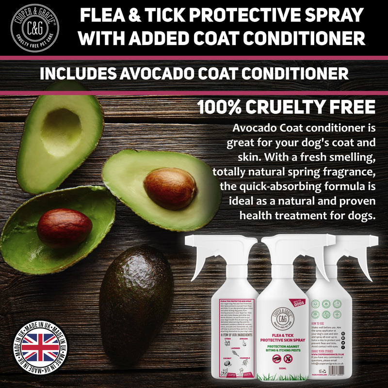 Dog Fleas Protection Spray 500ML - Tick and Flea Protective for Dogs - Best Grooming Coat Conditioner 500 ml (Pack of 1) - PawsPlanet Australia