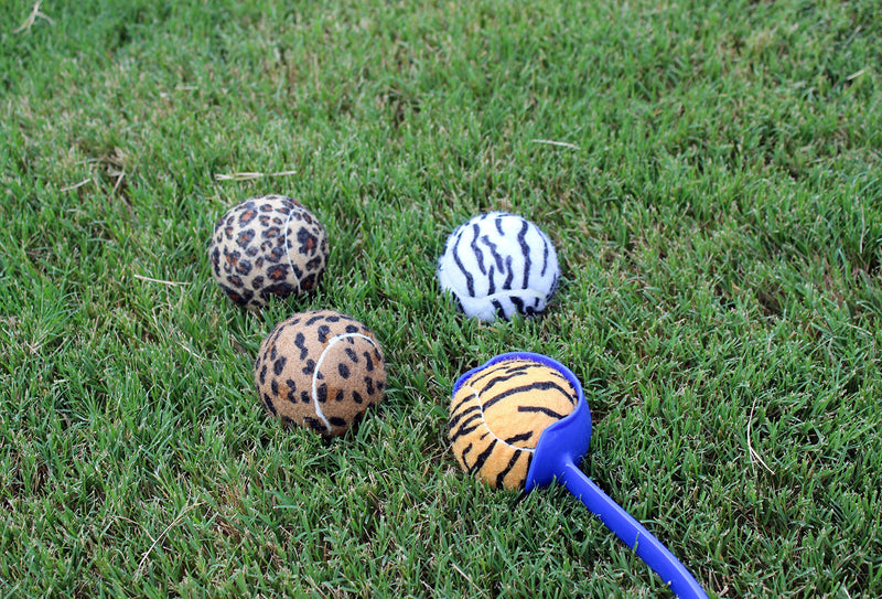 [Australia] - Unique Dog Fetch Squeaker Balls Animal Prints 4 Pack 