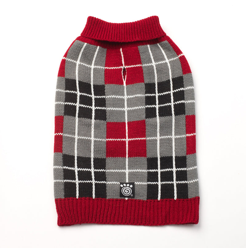 [Australia] - Pet Rageous 9501RMD Piper's Plaid Sweater, Medium, Red Plaid 