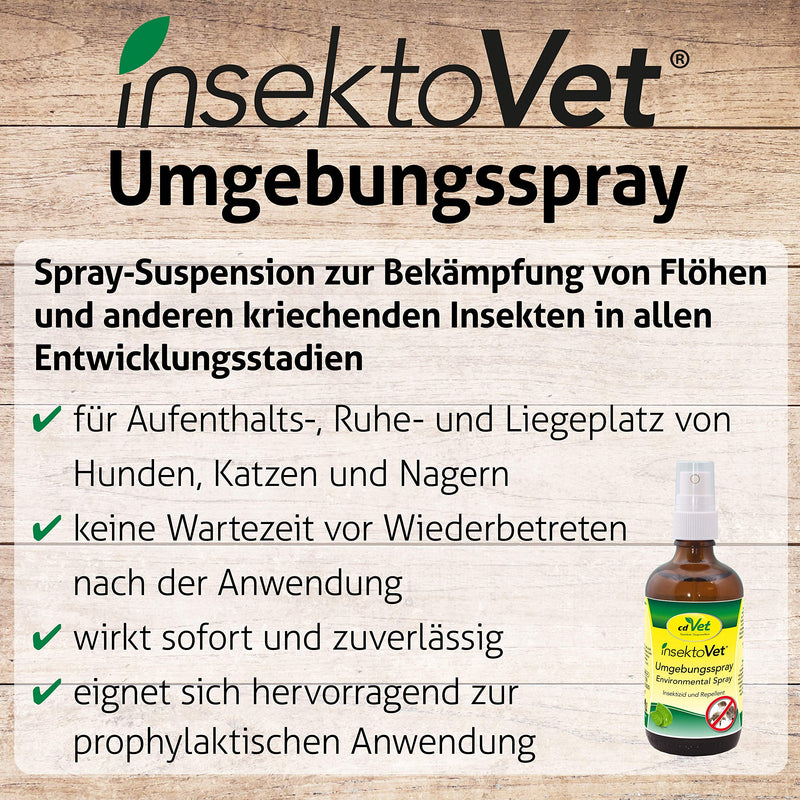 cdVet FlohEx environmental spray, purely plant-based flea spray 500 ml - natural flea protection without chemicals for dogs, cats and rodents 75 g (pack of 4) - PawsPlanet Australia