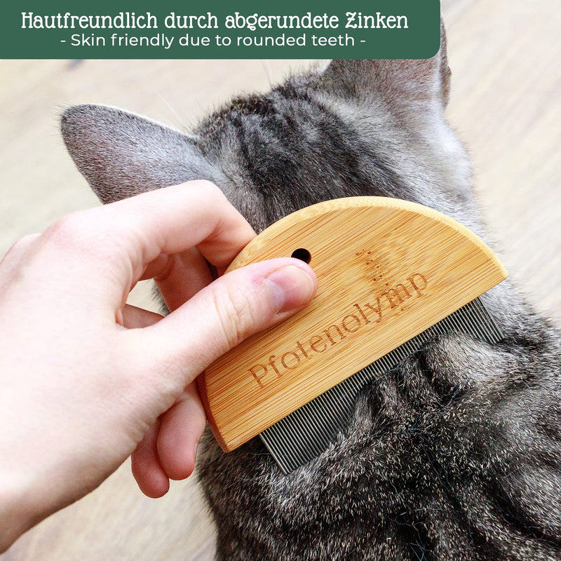 Pfotenolymp® soft brush & flea comb for cats set - cat brush I cat comb - lice comb I nit comb for cats - against lice & fleas - cat hair brush - PawsPlanet Australia