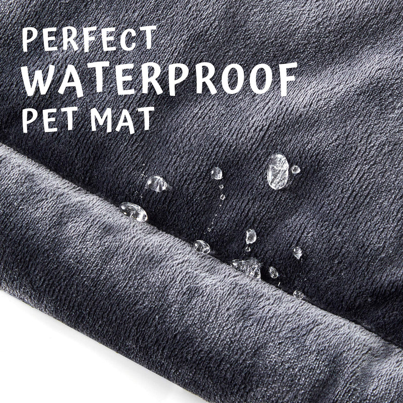 Allisandro Dog Bed Cat Pad M 80x60cm Waterproof Washable Mattress Soft Warm Pet Fleece Cushion Mat Deep Grey - PawsPlanet Australia