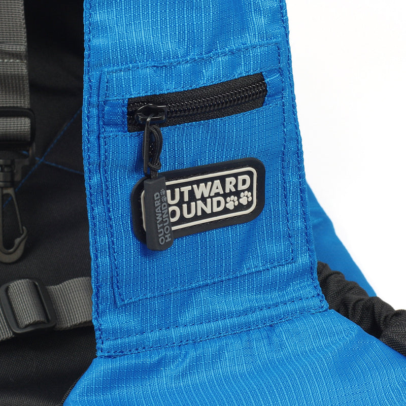 Outward Hound Kyjen 21010 Pooch Pouch Sling Carrier For Dogs Easy-Fit Adjustable Dog Carrier, Blue Blue Quilt with Black Accents - PawsPlanet Australia