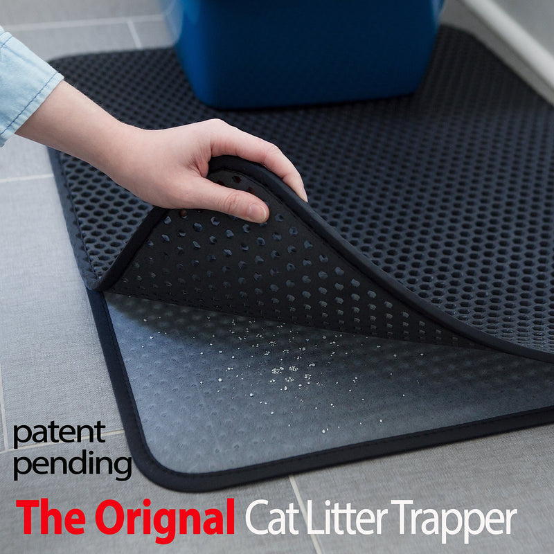 Large Cat Litter Trapper Mat With Exclusive Urine/Waterproof Layer. Larger Holes with Urine Puppy Pad Option for Messy Cats. Soft on Paws and Light. By iPrimio. (Brown Color) - PawsPlanet Australia