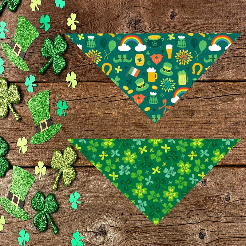 St. Patrick Dog Cat Bandana, Holiday 2 Pack Bandana Irish Rainbow Shamrock Scarfs for Small Medium Large Dogs Cats Pet Puppies (The Lucky One, Small) The Lucky One - PawsPlanet Australia